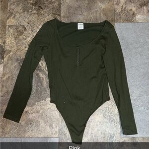 Dark Green Long Sleeve Bodysuit
